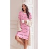 Ekouaer Women’s Long Sleeve Nightgown Soft Ribbed Sleep Dress Night Shirt(Pink Heart)