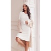 Ekouaer Women’s Long Sleeve Nightgown Soft Ribbed Sleep Dress Night Shirt(White)