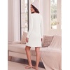 Ekouaer Women’s Long Sleeve Nightgown Soft Ribbed Sleep Dress Night Shirt(White)