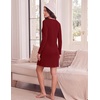 Ekouaer Women’s Long Sleeve Nightgown Soft Ribbed Sleep Dress Night Shirt(Wine Red)