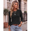 Ekouaer Womens Long Sleeve Shirts Casual Crewneck Thermal Tops Fall Clothes(Black)