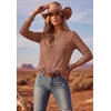 Ekouaer Womens Long Sleeve Shirts Casual Crewneck Thermal Tops Fall Clothes(Burnt Orange)