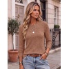 Ekouaer Womens Long Sleeve Shirts Casual Crewneck Thermal Tops Fall Clothes(Burnt Orange)