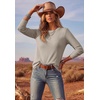 Ekouaer Womens Long Sleeve Shirts Casual Crewneck Thermal Tops Fall Clothes(Khaki)