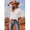 Ekouaer Womens Long Sleeve Shirts Casual Crewneck Thermal Tops Fall Clothes(White)