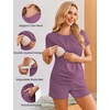 Ekouaer Womens Nursing Pajamas Maternity Breastfeeding Pjs Sleepwear Layer Soft Postpartum Lounge Set Pregnancy Clothes(Purple Red)