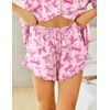 Ekouaer Womens Pajama Sets Button Down Cute Ruffled Pjs Set Sleepwear(Pink Bow)