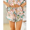 Ekouaer Womens Pajama Sets Button Down Cute Ruffled Pjs Set Sleepwear(Summer Plants)