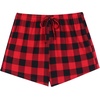 Ekouaer Womens Pajama Shorts Soft Lounge Pj Bottoms Sleep Short with Pocket(Black Red Plaid)