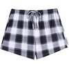 Ekouaer Womens Pajama Shorts Soft Lounge Pj Bottoms Sleep Short with Pocket(Black White Plaid)