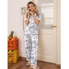 Ekouaer Womens Pajamas Set Button Down Loungewear Short Sleeve Pants Pjs(Black Rabbit)