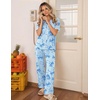 Ekouaer Womens Pajamas Set Button Down Loungewear Short Sleeve Pants Pjs(Blue Bow)