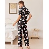 Ekouaer Womens Pajamas Set Button Down Loungewear Short Sleeve Pants Pjs(Christmas Black Santa)