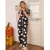 Ekouaer Womens Pajamas Set Button Down Loungewear Short Sleeve Pants Pjs(Christmas Black Santa)