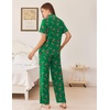 Ekouaer Womens Pajamas Set Button Down Loungewear Short Sleeve Pants Pjs(Christmas Green Candy Canes)