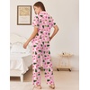 Ekouaer Womens Pajamas Set Button Down Loungewear Short Sleeve Pants Pjs(Christmas Pink Collection)