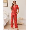 Ekouaer Womens Pajamas Set Button Down Loungewear Short Sleeve Pants Pjs(Christmas Red Gingerbread Man)