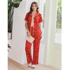 Ekouaer Womens Pajamas Set Button Down Loungewear Short Sleeve Pants Pjs(Christmas Red Gingerbread Man)