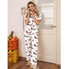 Ekouaer Womens Pajamas Set Button Down Loungewear Short Sleeve Pants Pjs(Christmas White Santa Sleigh)