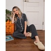Ekouaer Womens Pajamas Set Button Down Loungewear Short Sleeve Pants Pjs(Dark Grey)