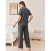 Ekouaer Womens Pajamas Set Button Down Loungewear Short Sleeve Pants Pjs(Dark Grey)