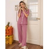 Ekouaer Womens Pajamas Set Button Down Loungewear Short Sleeve Pants Pjs(Dusty Rose)