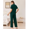 Ekouaer Womens Pajamas Set Button Down Loungewear Short Sleeve Pants Pjs(Lake Green)