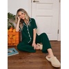 Ekouaer Womens Pajamas Set Button Down Loungewear Short Sleeve Pants Pjs(Lake Green)