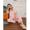 Ekouaer Womens Pajamas Set Button Down Loungewear Short Sleeve Pants Pjs(Pink)