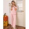 Ekouaer Womens Pajamas Set Button Down Loungewear Short Sleeve Pants Pjs(Pink)