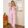 Ekouaer Womens Pajamas Set Button Down Loungewear Short Sleeve Pants Pjs(Pink Stripe Heart)