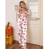 Ekouaer Womens Pajamas Set Button Down Loungewear Short Sleeve Pants Pjs(Red Bow)