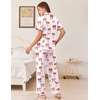 Ekouaer Womens Pajamas Set Button Down Loungewear Short Sleeve Pants Pjs(Red Bow)