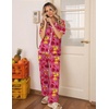 Ekouaer Womens Pajamas Set Button Down Loungewear Short Sleeve Pants Pjs(Red Flowers)
