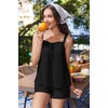 Ekouaer Womens Sleeveless Pajamas Sets Cute Tank Top and Shorts Lounge Set(Black)