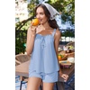 Ekouaer Womens Sleeveless Pajamas Sets Cute Tank Top and Shorts Lounge Set(Blue)