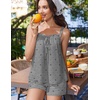 Ekouaer Womens Sleeveless Pajamas Sets Cute Tank Top and Shorts Lounge Set(Grey Bow)