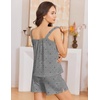 Ekouaer Womens Sleeveless Pajamas Sets Cute Tank Top and Shorts Lounge Set(Grey Bow)
