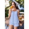Ekouaer Womens Sleeveless Pajamas Sets Cute Tank Top and Shorts Lounge Set(Heart Bow Blue)