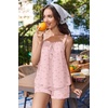 Ekouaer Womens Sleeveless Pajamas Sets Cute Tank Top and Shorts Lounge Set(Heart Bow Pink)