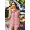 Ekouaer Womens Sleeveless Pajamas Sets Cute Tank Top and Shorts Lounge Set(Pink)