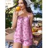 Ekouaer Womens Sleeveless Pajamas Sets Cute Tank Top and Shorts Lounge Set(Pink Bow)