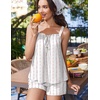 Ekouaer Womens Sleeveless Pajamas Sets Cute Tank Top and Shorts Lounge Set(Pink Patterned Bow)