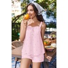 Ekouaer Womens Sleeveless Pajamas Sets Cute Tank Top and Shorts Lounge Set(Striped Bow)