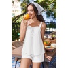 Ekouaer Womens Sleeveless Pajamas Sets Cute Tank Top and Shorts Lounge Set(White)