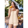 Ekouaer Womens Sleeveless Pajamas Sets Cute Tank Top and Shorts Lounge Set(Yellow Flower)