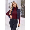 Ekouaer Womens Turtleneck Tops Winter Ribbed Long Sleeve Shirts(Burgundy)