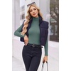 Ekouaer Womens Turtleneck Tops Winter Ribbed Long Sleeve Shirts(Grey Green)
