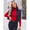 Ekouaer Womens Turtleneck Tops Winter Ribbed Long Sleeve Shirts(Red)