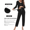Maternity Pajamas Set Nursing Pregnancy Breastfeeding Postpartum Lounge Pjs(Black)